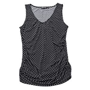 7th Avenue Black & White Polka Dot V-Neck Tank Top Sleeveless Blouse